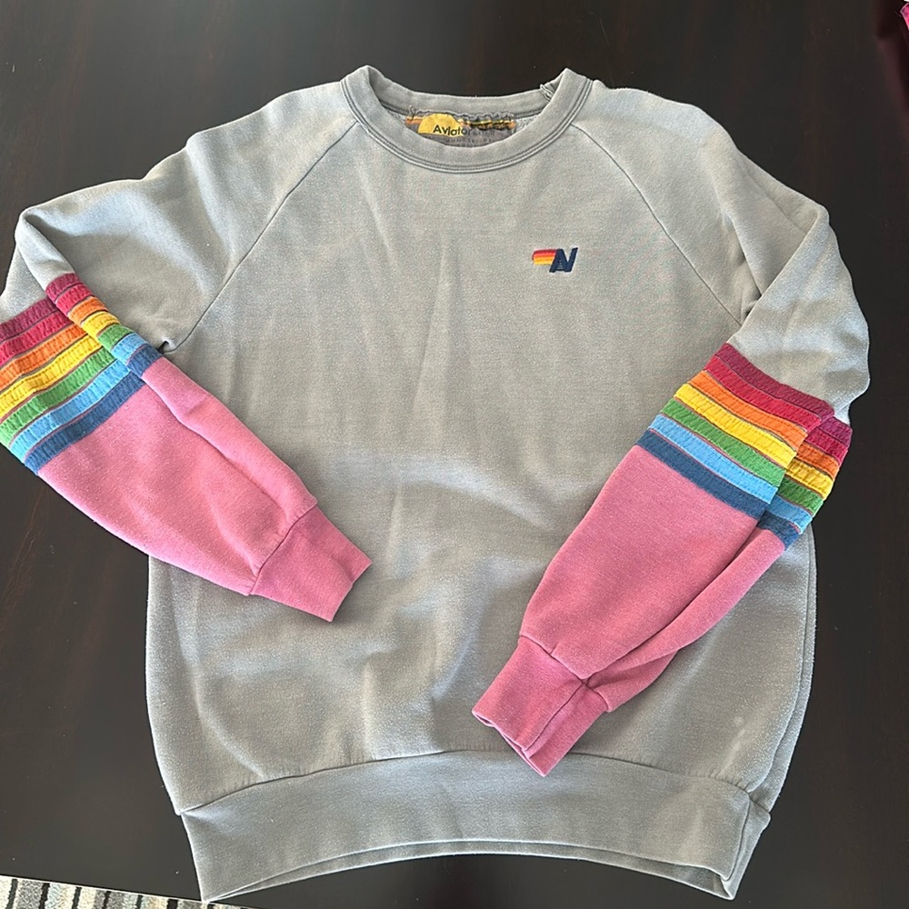 Aviator Nation Rugby Stitch Crew Sweatshirt